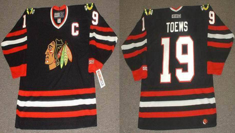 2019 Men Chicago Blackhawks #19 Toews black CCM NHL jerseys